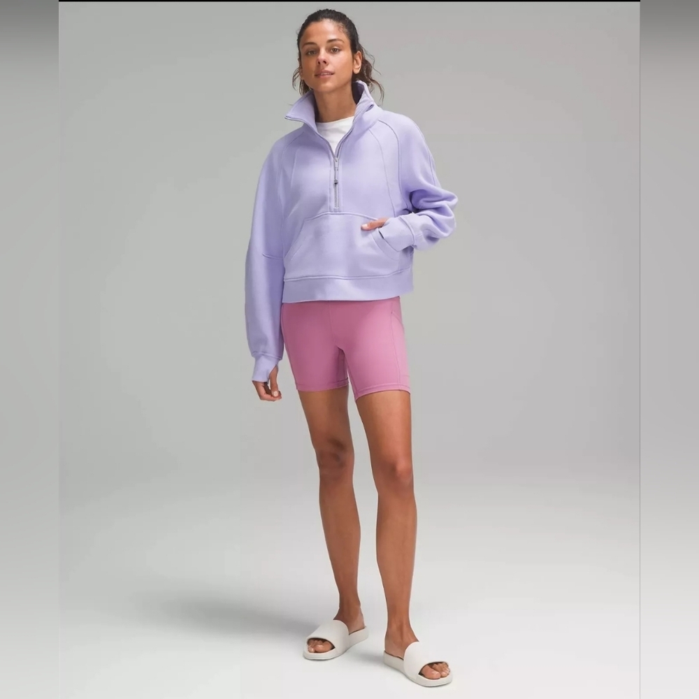 LULULEMON Scuba Oversized Funnel Neck Half-Zip XS/S Lilac Hoodie Sweatshirt - Picture 2 of 7
